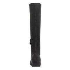 DOLORES KNEE-HIGH Black Crepe - Donald Pliner Boots
