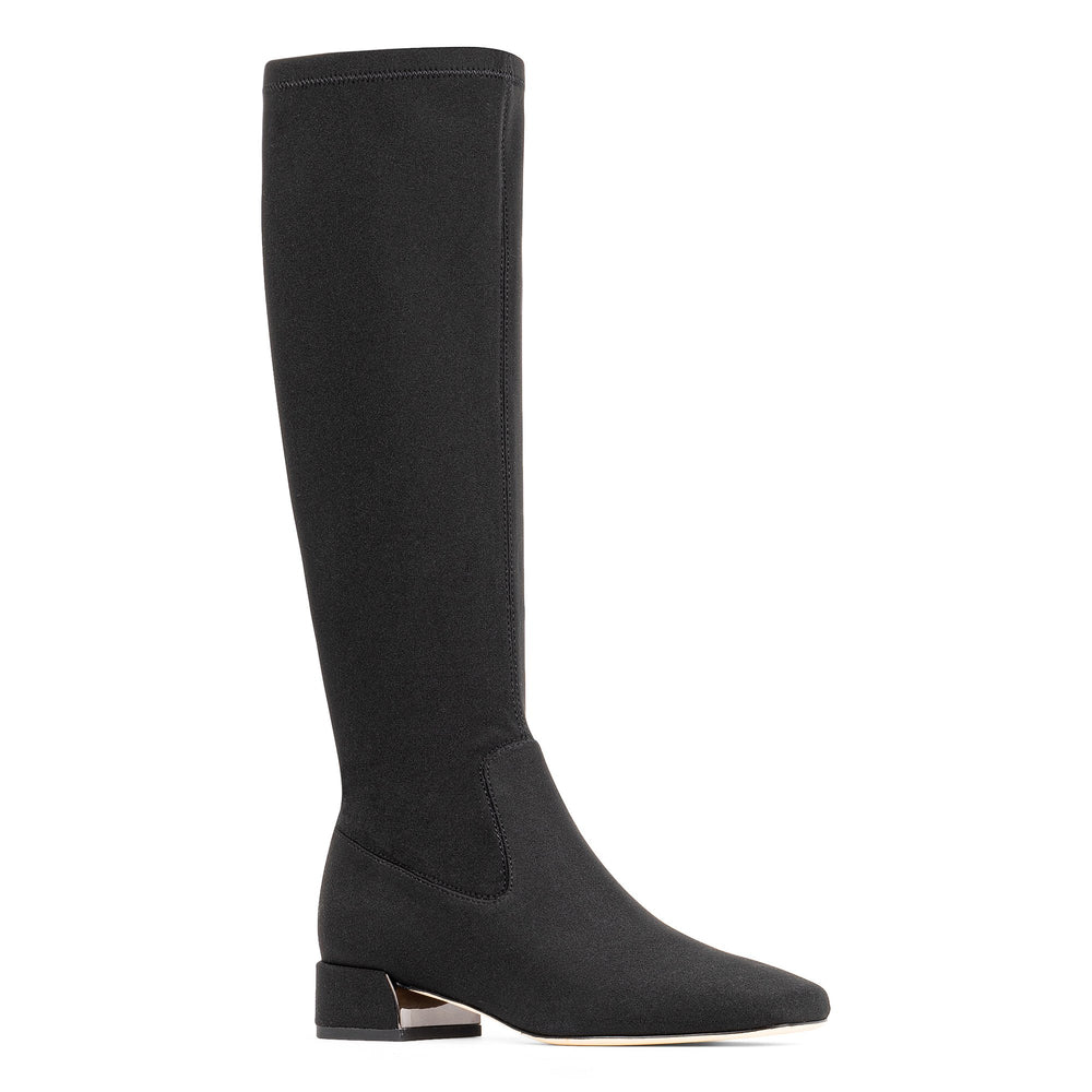 DOLORES KNEE-HIGH Black Crepe - Donald Pliner Boots