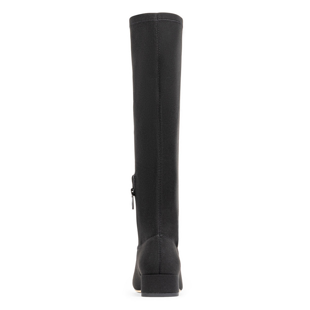 DOLORES KNEE-HIGH Black Crepe - Donald Pliner Boots