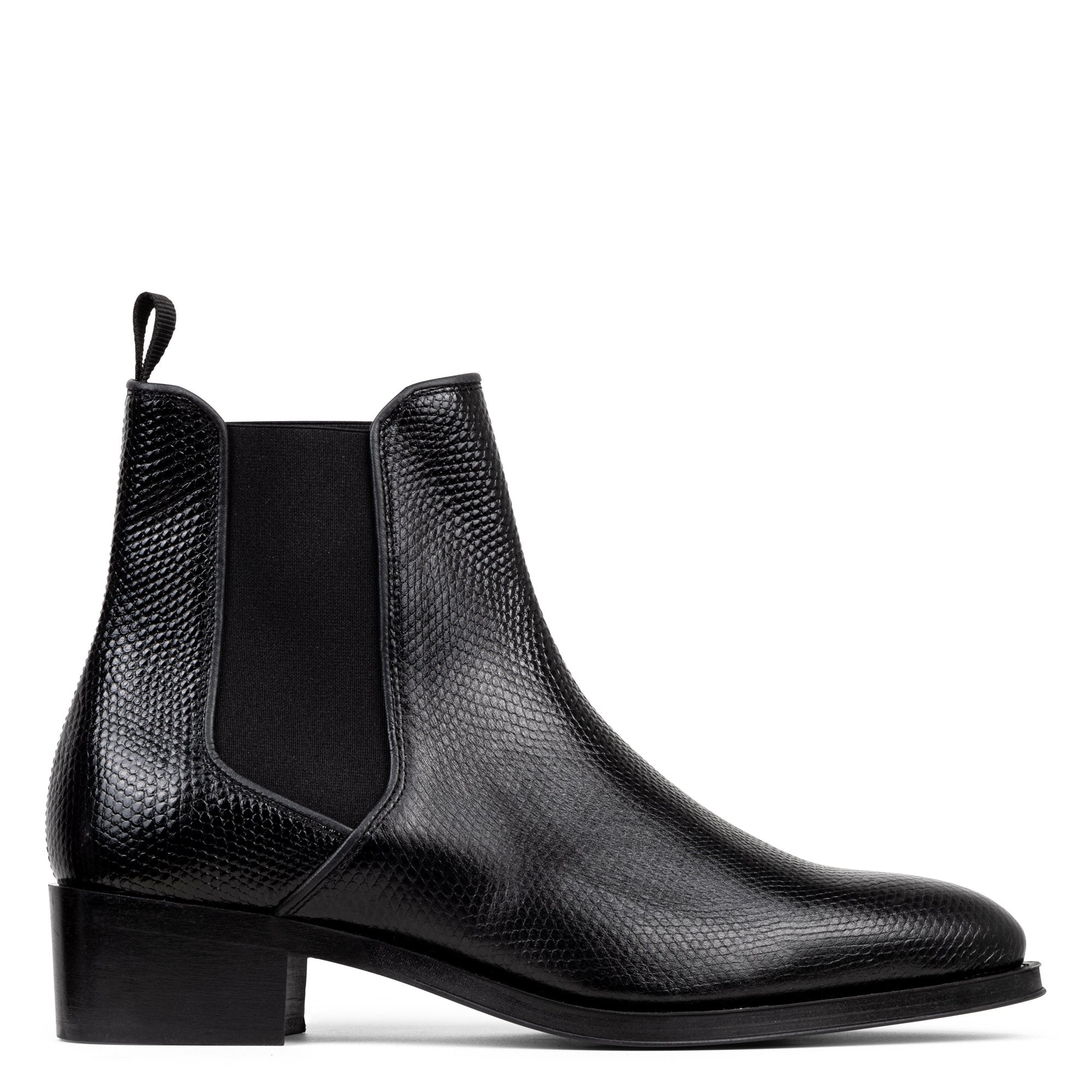 ASHFORD Black Lizard Print Leather - Donald Pliner Boot