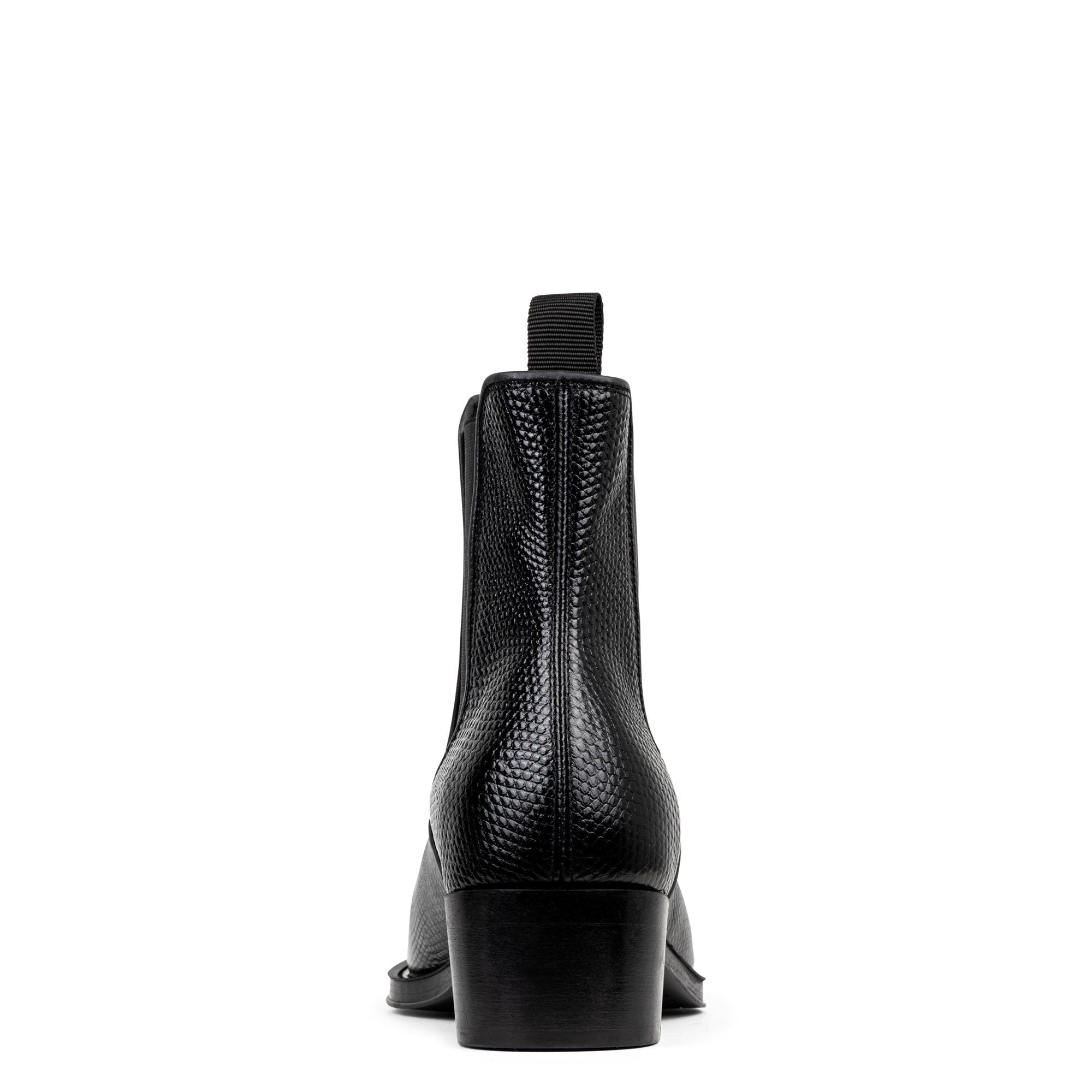 ASHFORD Black Lizard Print Leather - Donald Pliner Boot