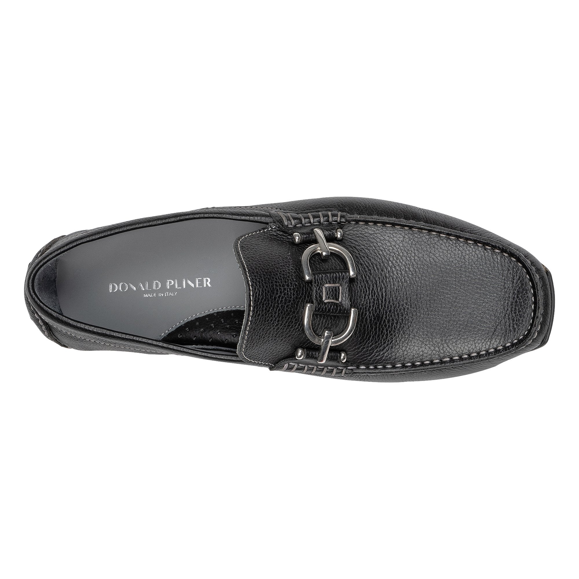 DACIO DRIVER Black Tumbled Leather - Donald Pliner Casual