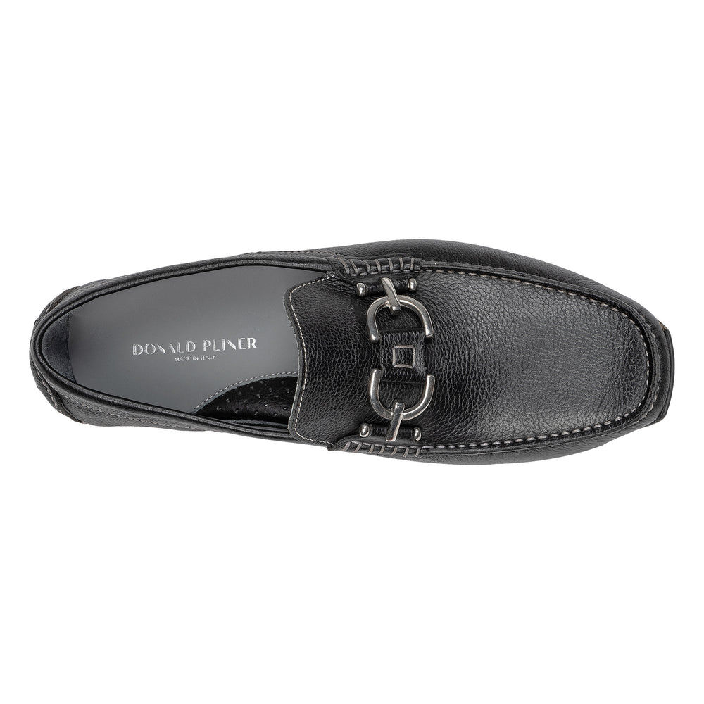 DACIO DRIVER Black Tumbled Leather - Donald Pliner Casual